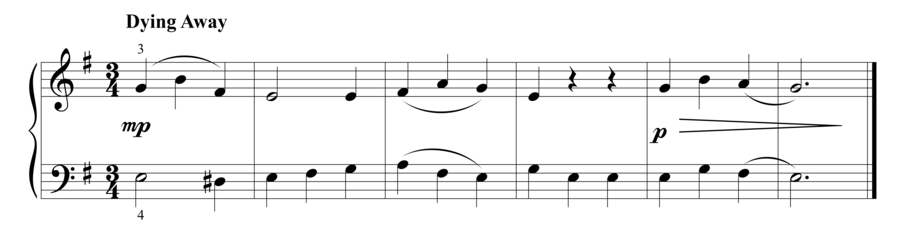 Grade 2 piano sight reading exercise, "Espirando in E Minor" by Steven K. on SightReadingMastery