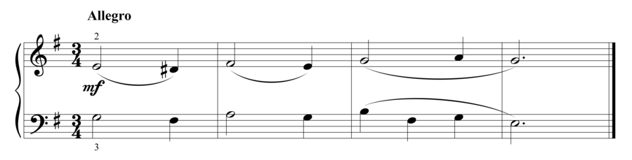 Grade 2 piano sight reading exercise, "Shortly" by Steven K. on SightReadingMastery