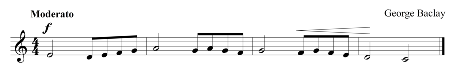 Grade 1 voice sight reading exercise, "Breathtakingly" by George B. on SightReadingMastery