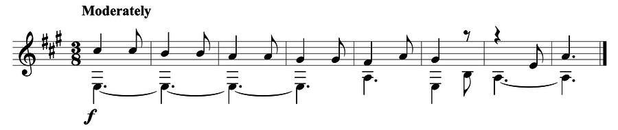 Grade 4 guitar sight reading exercise, "Breathe" by Mark B. on SightReadingMastery