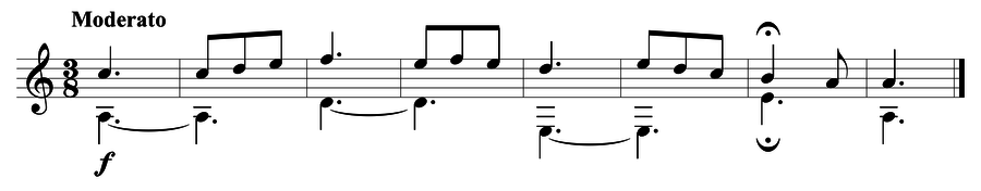 Grade 4 guitar sight reading exercise, "Breathtakingly" by Mark B. on SightReadingMastery