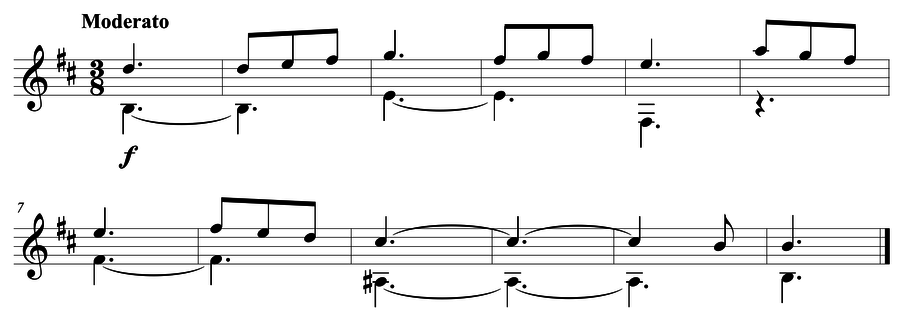 Grade 5 guitar sight reading exercise, "Breathtakingly" by Mark B. on SightReadingMastery