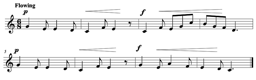 Grade 4 voice sight reading exercise, "Cantabile in C Major" by Mark B. on SightReadingMastery