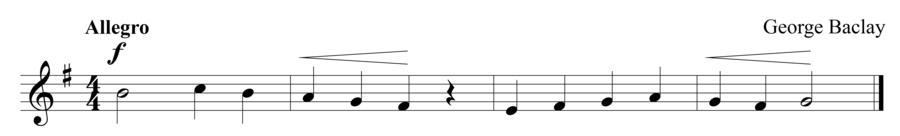 Grade 1 voice sight reading exercise, "Prelude to a March" by George B. on SightReadingMastery