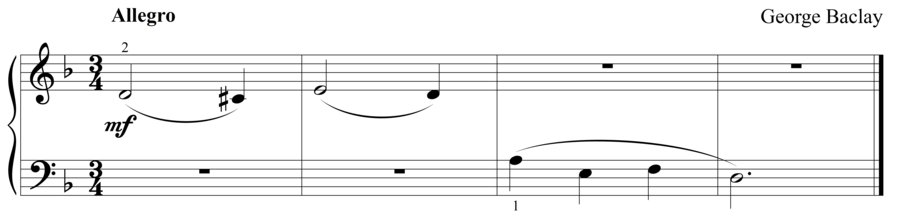 Grade 1 piano sight reading exercise, "Shortly" by George B. on SightReadingMastery