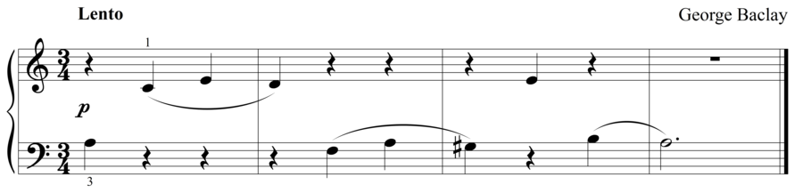 Grade 1 piano sight reading exercise, "Mournful Prelude" by George B. on SightReadingMastery