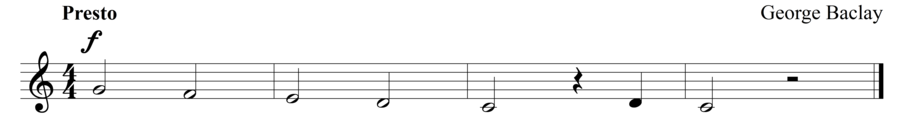 Grade 1 voice sight reading exercise, "Presto in C Major" by George B. on SightReadingMastery