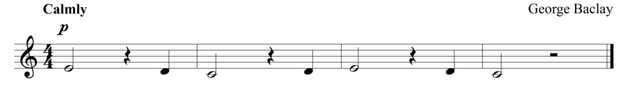 Grade 1 voice sight reading exercise, "The Doubter" by George B. on SightReadingMastery