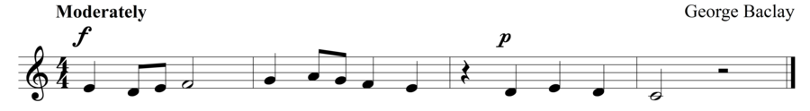Grade 1 voice sight reading exercise, "Postlude in C Major" by George B. on SightReadingMastery