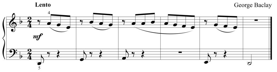 Grade 1 piano sight reading exercise, "Espressivo" by George B. on SightReadingMastery
