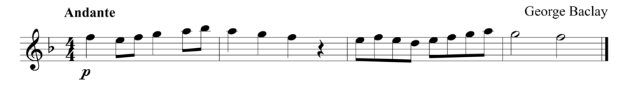 Grade 1 flute sight reading exercise, "Passing Through" by George B. on SightReadingMastery