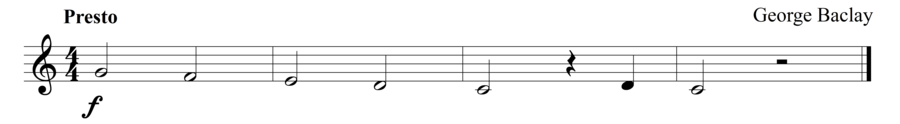 Grade 1 trumpet sight reading exercise, "Presto in C Major" by George B. on SightReadingMastery