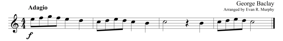 Grade 1 guitar sight reading exercise, "Adagio in C Major" by George B. on SightReadingMastery