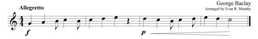 Grade 1 guitar sight reading exercise, "Allegretto in C Major" by George B. on SightReadingMastery