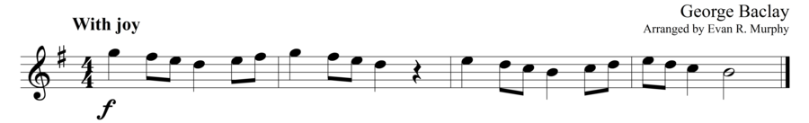 Grade 1 guitar sight reading exercise, "Joyful Soul" by George B. on SightReadingMastery