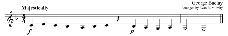 Grade 1 guitar sight reading exercise, "Majestic Forte and Piano" by George B. on SightReadingMastery