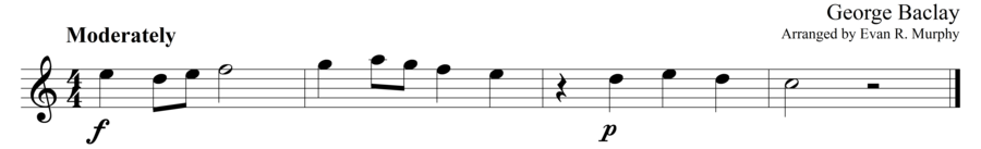 Grade 1 guitar sight reading exercise, "Postlude in C Major" by George B. on SightReadingMastery