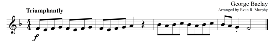 Grade 1 guitar sight reading exercise, "Triumphant Victor" by George B. on SightReadingMastery