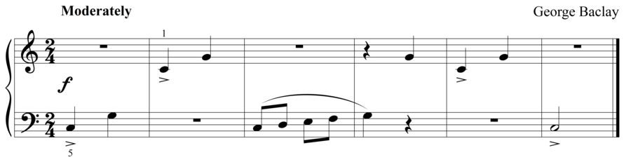Grade 1 piano sight reading exercise, "Leap! Roll! Leap!" by George B. on SightReadingMastery