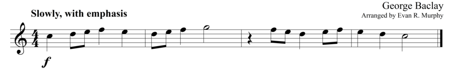 Grade 1 guitar sight reading exercise, "Go Slow" by George B. on SightReadingMastery