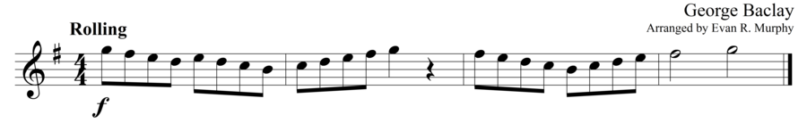 Grade 1 guitar sight reading exercise, "Keep Rolling" by George B. on SightReadingMastery