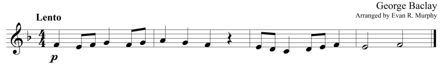 Grade 1 guitar sight reading exercise, "Lento" by George B. on SightReadingMastery