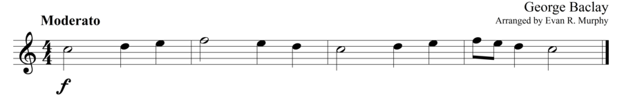 Grade 1 guitar sight reading exercise, "Moderato in C Major" by George B. on SightReadingMastery