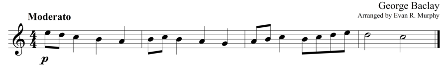 Grade 1 guitar sight reading exercise, "Softly With Ease" by George B. on SightReadingMastery