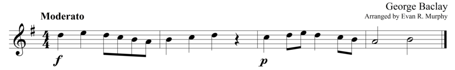 Grade 1 guitar sight reading exercise, "Subito Piano" by George B. on SightReadingMastery