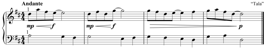 Grade 2 piano sight reading exercise, "Andante in D Major" by Anne M. on SightReadingMastery