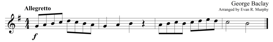 Grade 1 guitar sight reading exercise, "Voce Calda" by George B. on SightReadingMastery