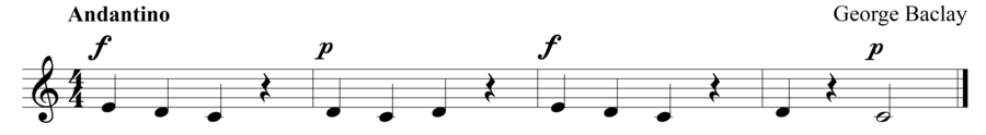 Grade 1 voice sight reading exercise, "Following the Dynamics" by George B. on SightReadingMastery