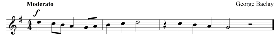 Grade 1 voice sight reading exercise, "A Joyful Acclamation" by George B. on SightReadingMastery