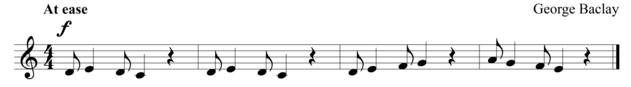 Grade 1 voice sight reading exercise, "Rhythmic Challenge" by George B. on SightReadingMastery
