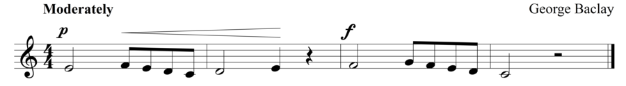 Grade 1 voice sight reading exercise, "Lyrical and Flowing" by George B. on SightReadingMastery