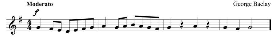 Grade 1 voice sight reading exercise, "Let It Flow" by George B. on SightReadingMastery