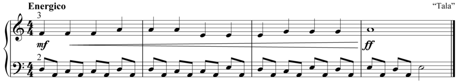 Grade 2 piano sight reading exercise, "Energico in A Minor" by Anne M. on SightReadingMastery