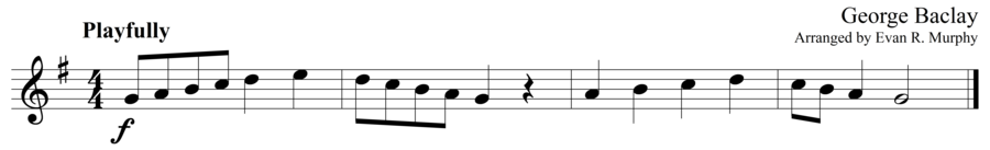 Grade 1 guitar sight reading exercise, "With Joy" by George B. on SightReadingMastery