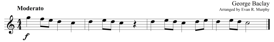 Grade 1 guitar sight reading exercise, "Moderato Con Brio" by George B. on SightReadingMastery