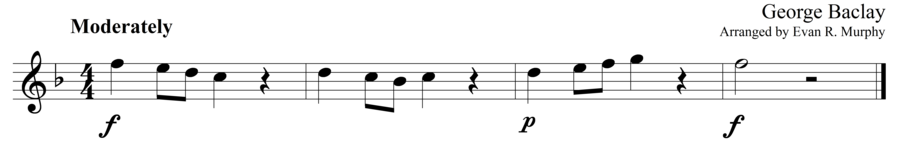 Grade 1 guitar sight reading exercise, "With Poise, I Sing" by George B. on SightReadingMastery