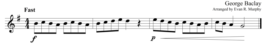Grade 1 guitar sight reading exercise, "Agitato" by George B. on SightReadingMastery