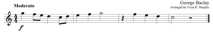 Grade 1 guitar sight reading exercise, "A Joyful Acclamation" by George B. on SightReadingMastery
