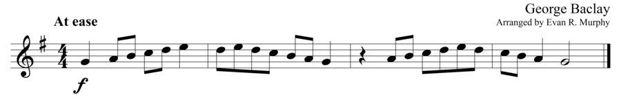 Grade 1 guitar sight reading exercise, "Cantabile in G Major" by George B. on SightReadingMastery