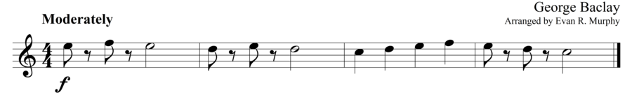 Grade 1 guitar sight reading exercise, "Short and Bouncy" by George B. on SightReadingMastery