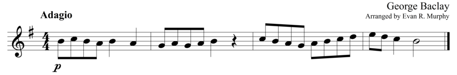Grade 1 guitar sight reading exercise, "Soft and Serene" by George B. on SightReadingMastery