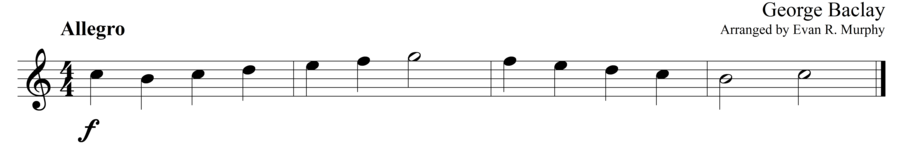 Grade 1 guitar sight reading exercise, "Fast and Lively" by George B. on SightReadingMastery