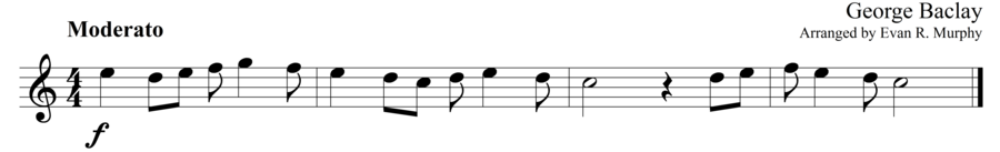 Grade 1 guitar sight reading exercise, "In an Upbeat Mood" by George B. on SightReadingMastery