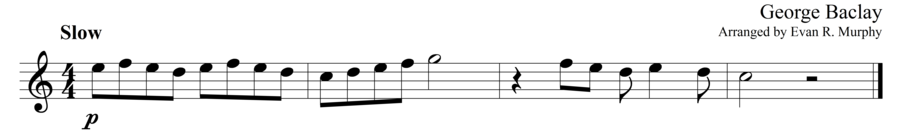 Grade 1 guitar sight reading exercise, "Adagio in C Major" by George B. on SightReadingMastery