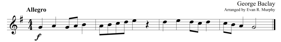 Grade 1 guitar sight reading exercise, "Short and Fast" by George B. on SightReadingMastery