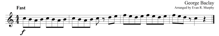 Grade 1 guitar sight reading exercise, "Fast and Playful" by George B. on SightReadingMastery